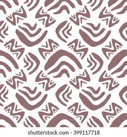 Seamless texture with native african patterns on grey background
