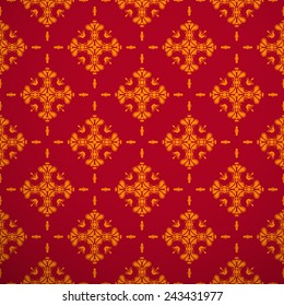 Seamless texture new web background red and gold color.