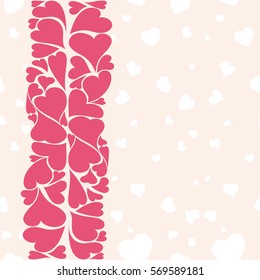 Seamless texture. Nice Romantic background. Pink Heart