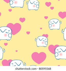 Seamless texture with nice sleeping dogs. Vector illustration.