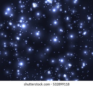 Seamless texture night sky with snow. Storm at night. Vector background for your creativity
