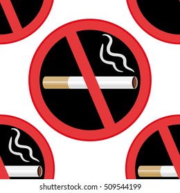 Seamless texture of "No smoking" signs. Vector illustration