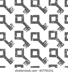 Seamless texture. Old keys. Grunge illustration.  Drawn by hand. It can be use for background, clothing design, wrapping paper.