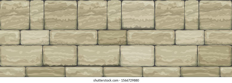 Seamless texture of old stone. Breccia. Classic vintage brickwork of the facade. Vector graphics