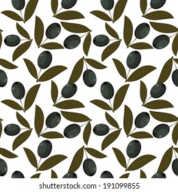 Seamless texture with olive fruits