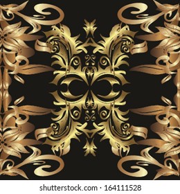 seamless texture on black background in vintage style