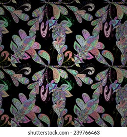 Seamless texture on black background. Vector illustration. Seamless pattern for your design wallpapers, pattern fills, web page backgrounds, surface textures. 