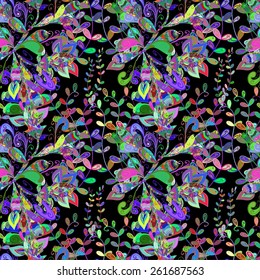 Seamless texture on black background. Vector illustration. Seamless pattern for your design wallpapers, pattern fills, web page backgrounds, surface textures. 