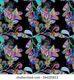 Seamless texture on black background. Vector illustration. Seamless pattern for your design wallpapers, pattern fills, web page backgrounds, surface textures.
