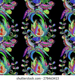 Seamless texture on black background. Vector illustration. Seamless pattern for your design wallpapers, pattern fills, web page backgrounds, surface textures. 