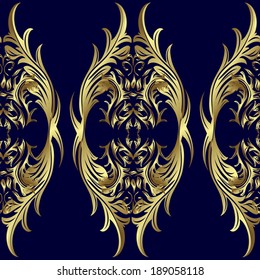 Seamless texture on blue background. Vector illustration.