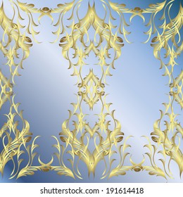 Seamless texture on blue gradient background. Vector illustration.
