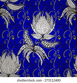 Seamless texture on dark blue background. Vector illustration. Seamless pattern for your design wallpapers, pattern fills, web page backgrounds, surface textures. 