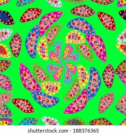 Seamless texture on green background. Vector illustration.eps 8.