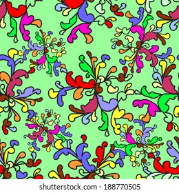 Seamless texture on green background. Vector illustration. Eps 8 