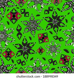 Seamless texture on green background. Vector illustration. eps 8 
