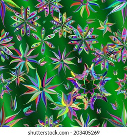 Seamless texture on green background. Vector illustration. Seamless texture for your design wallpapers, pattern fills, web page backgrounds, surface textures. 