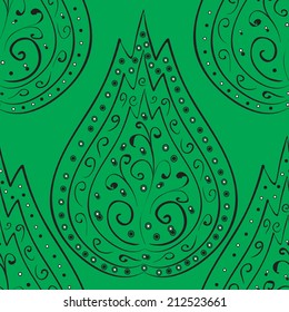 Seamless texture on green background. Vector illustration. Seamless pattern for your design wallpapers, pattern fills, web page backgrounds, surface textures. 