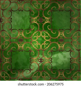 seamless texture on green watercolor background