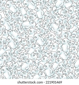 Seamless texture on Halloween. Background with ghosts.