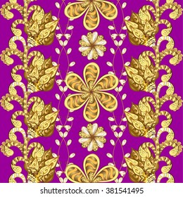 Seamless texture on lilac background. Seamless pattern. Vector illustration.
