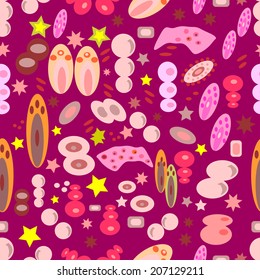 Seamless texture on pink background. Vector illustration. Seamless pattern for your design wallpapers, pattern fills, web page backgrounds, surface textures. 