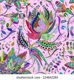Seamless texture on pink background. Vector illustration. Seamless pattern for your design wallpapers, pattern fills, web page backgrounds, surface textures. 
