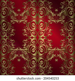 Seamless texture on red gradient background. Vector illustration. Seamless pattern for your design wallpapers, pattern fills, web page backgrounds, surface textures. 