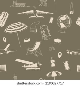 Textura perfecta sobre el tema de los viajes y el turismo. Vector.
