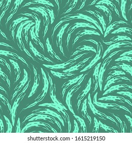 Seamless texture on a turquoise background of Aqua Menthe torn arches. A pattern of strokes of paint in pastel colors on a turquoise background for prints and wrapping paper