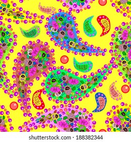 Seamless texture on yellow background. Vector illustration.eps 8.