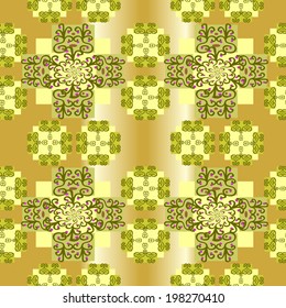 Seamless texture on yellow background. Vector illustration.