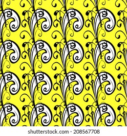 Seamless texture on yellow background. Vector illustration. Seamless pattern for your design wallpapers, pattern fills, web page backgrounds, surface textures. 