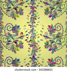 Seamless texture on yellow background. Vector illustration. Seamless pattern for your design wallpapers, pattern fills, web page backgrounds, surface textures.