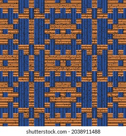 Seamless texture with orange and blue lines. Seamless vector illustration eps 10.