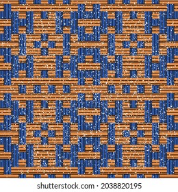 Seamless texture with orange and blue segments. Seamless vector illustration eps 10.