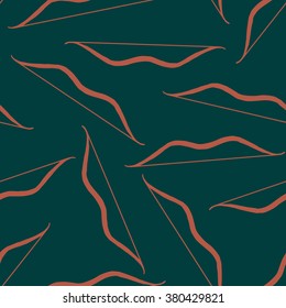seamless texture with orange bows on green background