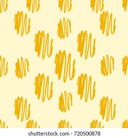 Seamless texture. Orange scribbles on a pink background