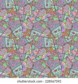 Seamless texture with ornament tribal style. Ethnic style. Vector illustration.