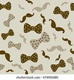 seamless texture painted bow tie and mustache