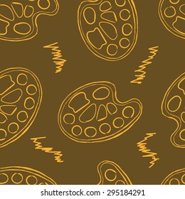 Seamless texture with palettes against a dark background