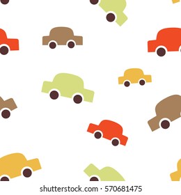 Seamless texture pattern baby pattern car, vector image