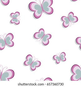 Seamless texture pattern butterflies, vector illustration