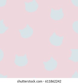 Seamless texture pattern cats on a pink background, vector illustration