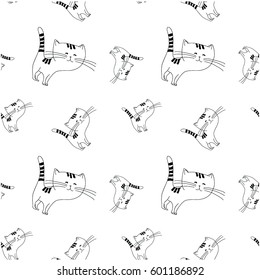 Seamless texture pattern cats, vector illustration