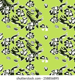 Seamless texture, pattern of clover. Vector background for St. Patrick's Day.