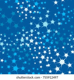 Seamless texture. A pattern of five-sided stars containing 5 colors. Winter colors. For 3d models, games, textiles and design.