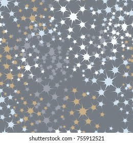 Seamless texture. A pattern of five-sided stars containing 5 colors. Winter colors. For 3d models, games, textiles and design.