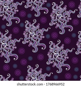 Textura sin foco (patrón) en estilo floral. Adecuado para el diseño: tela, web, papel pintado, empaque, envoltura. Ilustración vectorial.