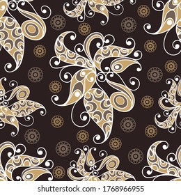 Seamless texture (pattern) in floral style. Suitable for design: cloth, web, wallpaper, packaging, wrapping. Vector illustration.